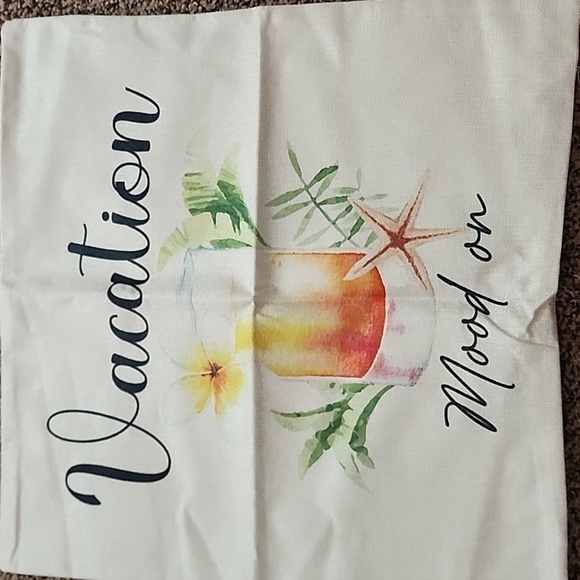 New' VACATION" Throw Pillow 17x17" Inch Pillow Cover, Retro cushion, Home Decor - Picture 4 of 4